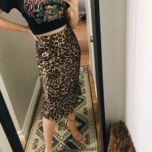 NWT Leopard Slip Skirt